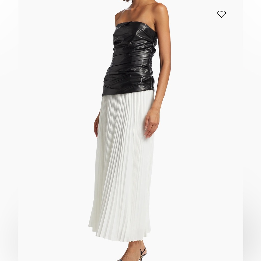 Black Strapless Top and White Pleated Skirt SIMKHAI - Picture 2 of 3